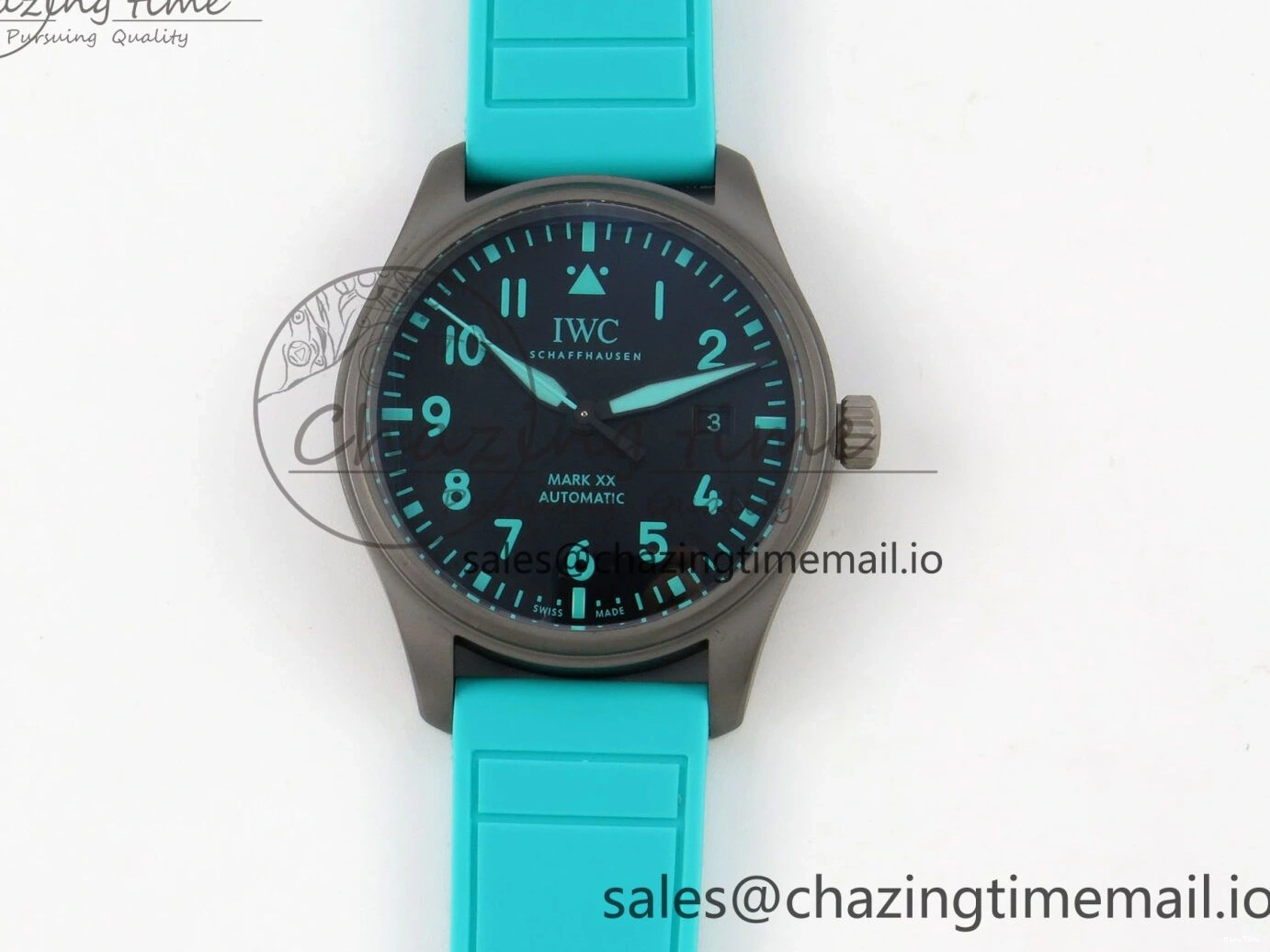 MIROTIME 0109 Pilot Mark XX BLSF 1:1 Best Edition Black Blue Dial on Blue Rubber Strap MIYOTA Sleek 6989